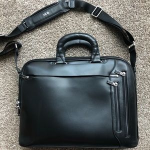 Tumi Arrive' Narita Slim Briefcase Black Leather